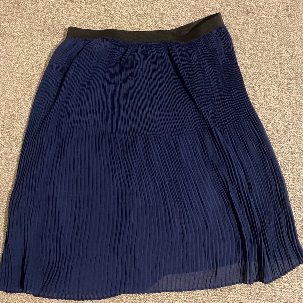 Jaclyn Smith | Pleated Navy Skirt